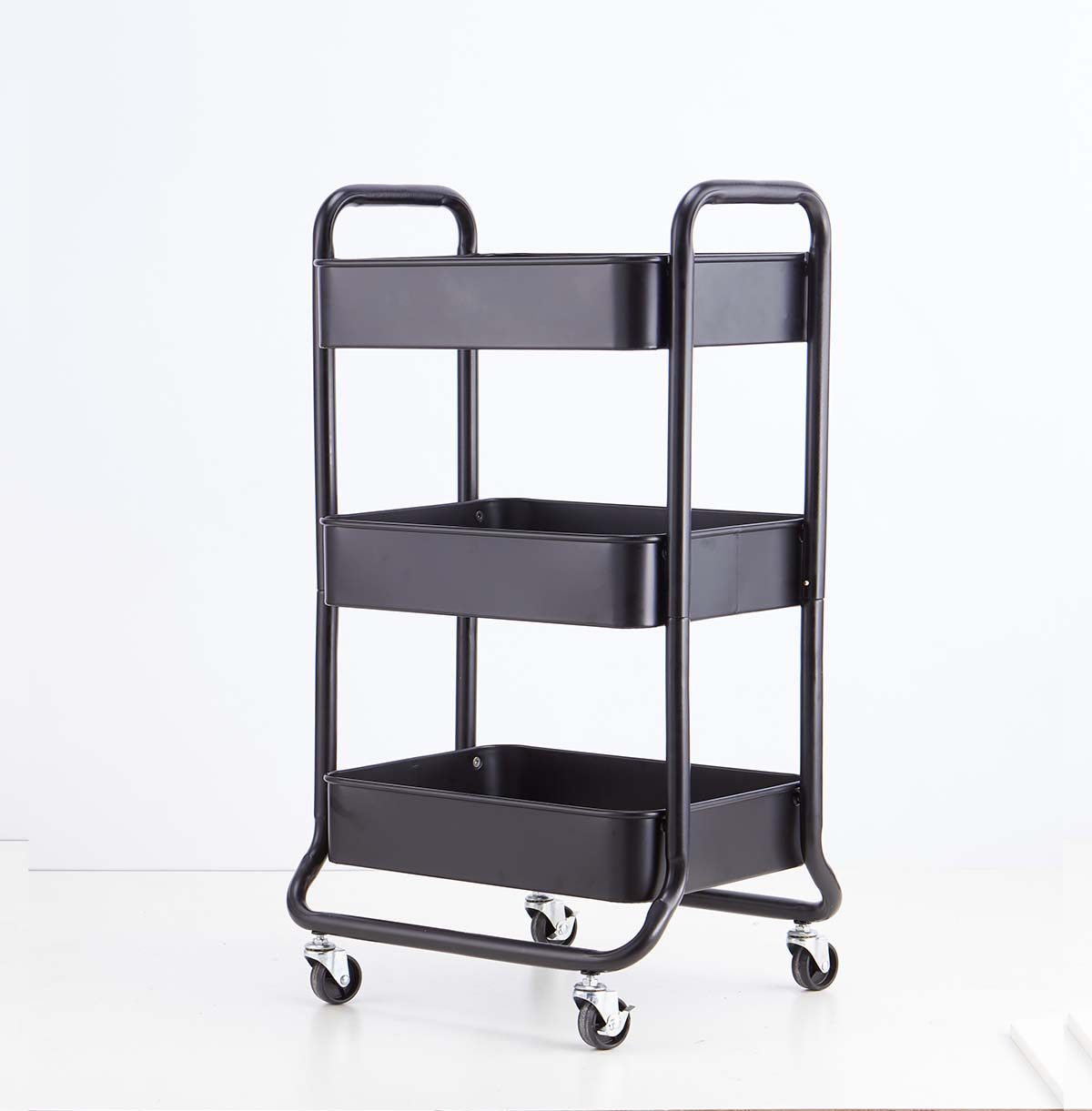 3-tier metal utility rolling cart wholesale