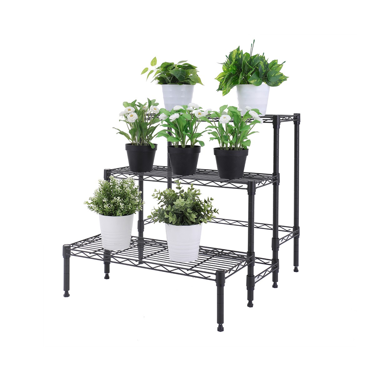 3-Tier Indoor Outdoor Plant Display Shelf / Metal Plant Shelf / Metal Plant Stand / Plant Rack / Flo
