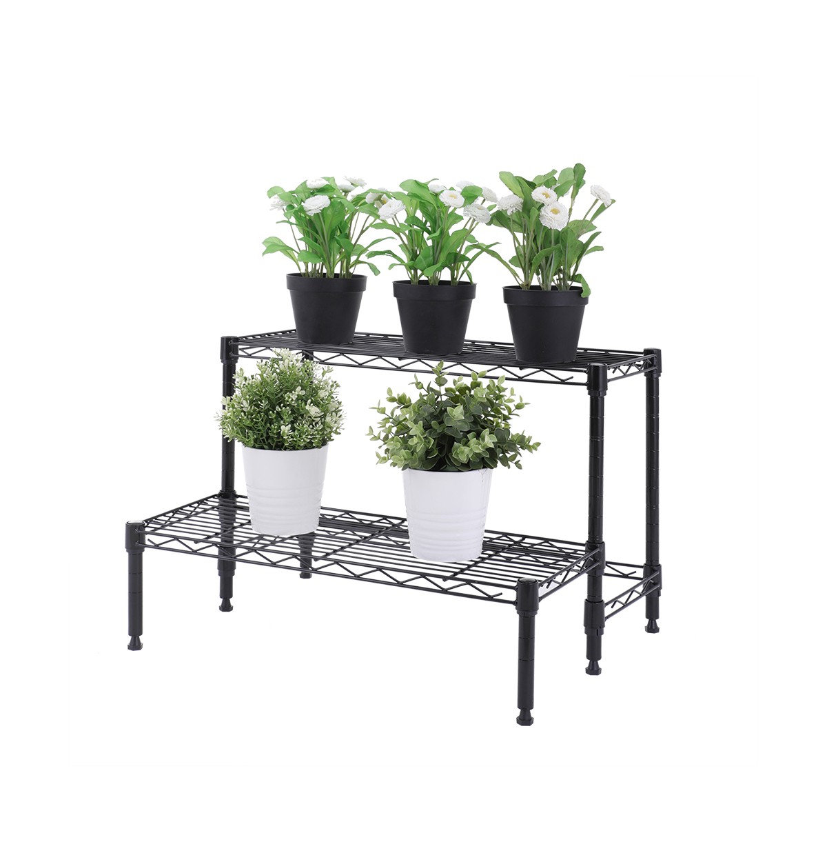 2-Tier Indoor Outdoor Plant Display Shelf / Metal Plant Shelf / Metal Plant Stand / Plant Rack / Flo