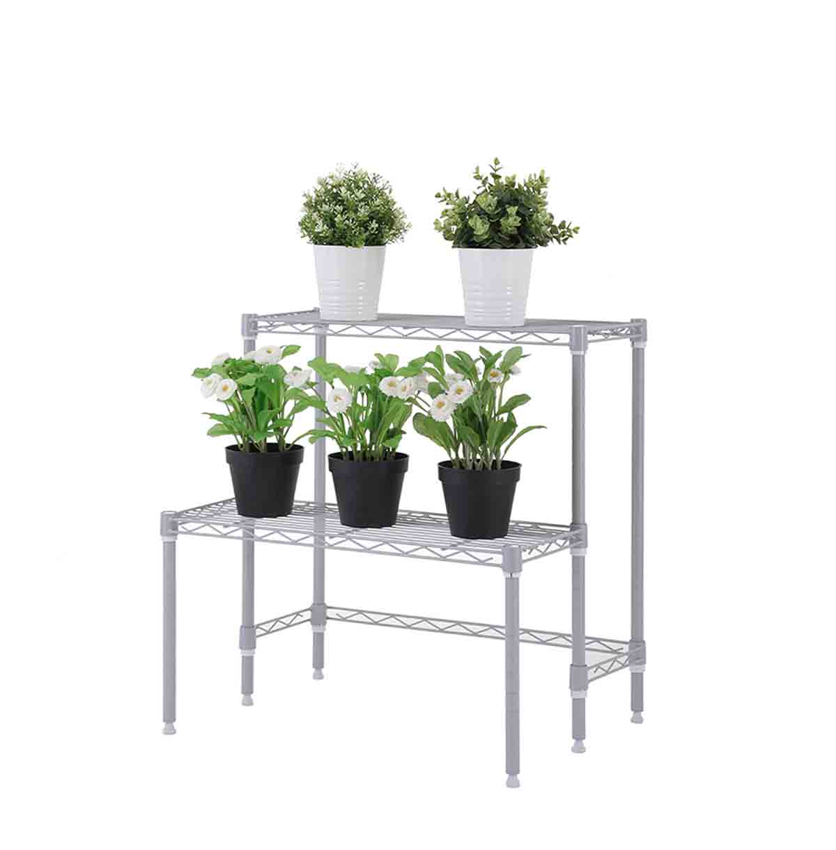 2-Tier Indoor Outdoor Plant Display Shelf / Metal Plant Shelf / Metal Plant Stand / Plant Rack / Flo