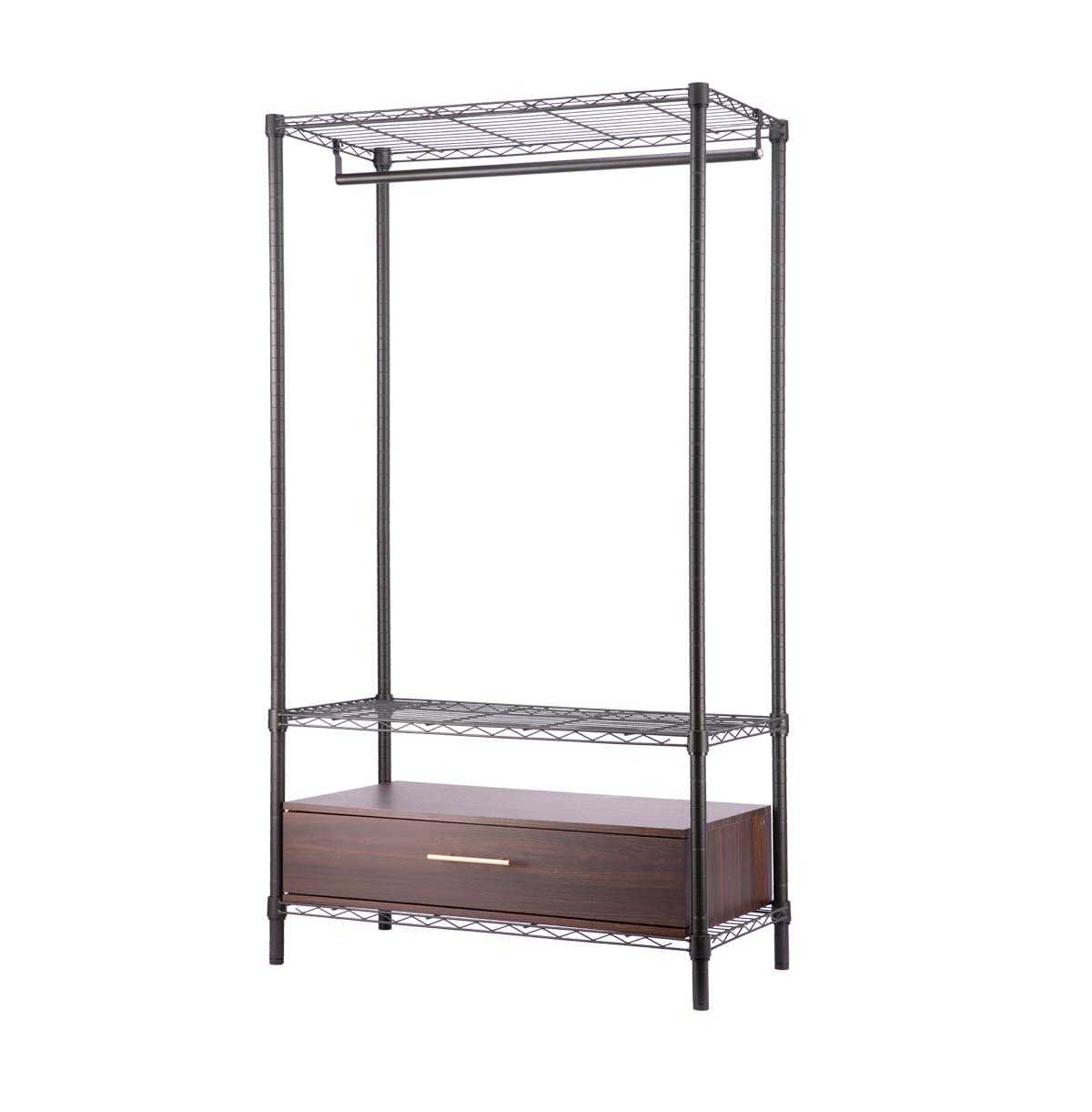 Heavy Duty Wire Garment Rack, Metal Clothing Rack with Hanging Rods / Freestanding Open Wardrobe Organizer
