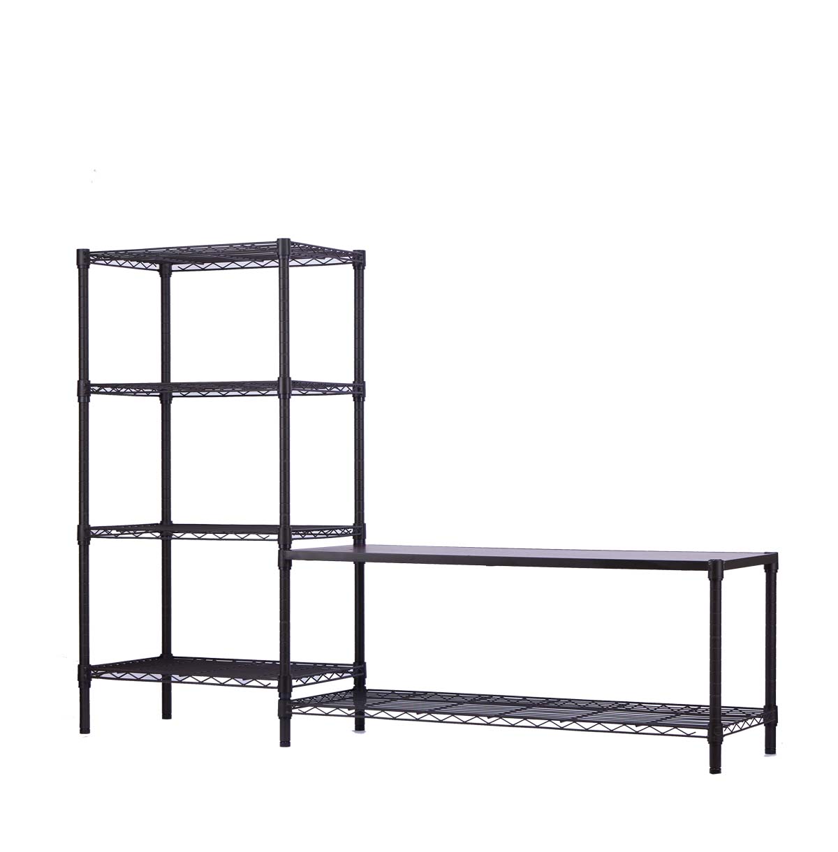 6-Tier Metal TV Stand For 42 Inch TV/ Entertainment Center / TV Console Table With Open Storage Shelves For Living Room / Bedroom