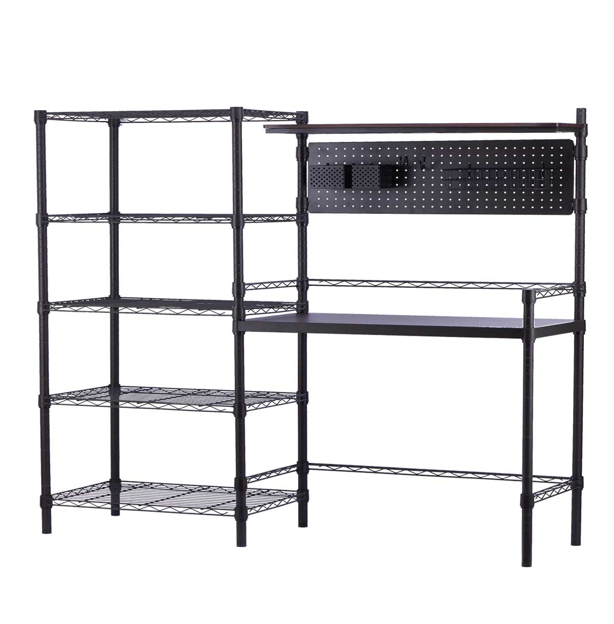 7-Tier Bookshelf / Book Storage Rack /  Workstation Computer Desk With Wire Storage Shelves / Home Office PC Laptop Table Study Desk 
