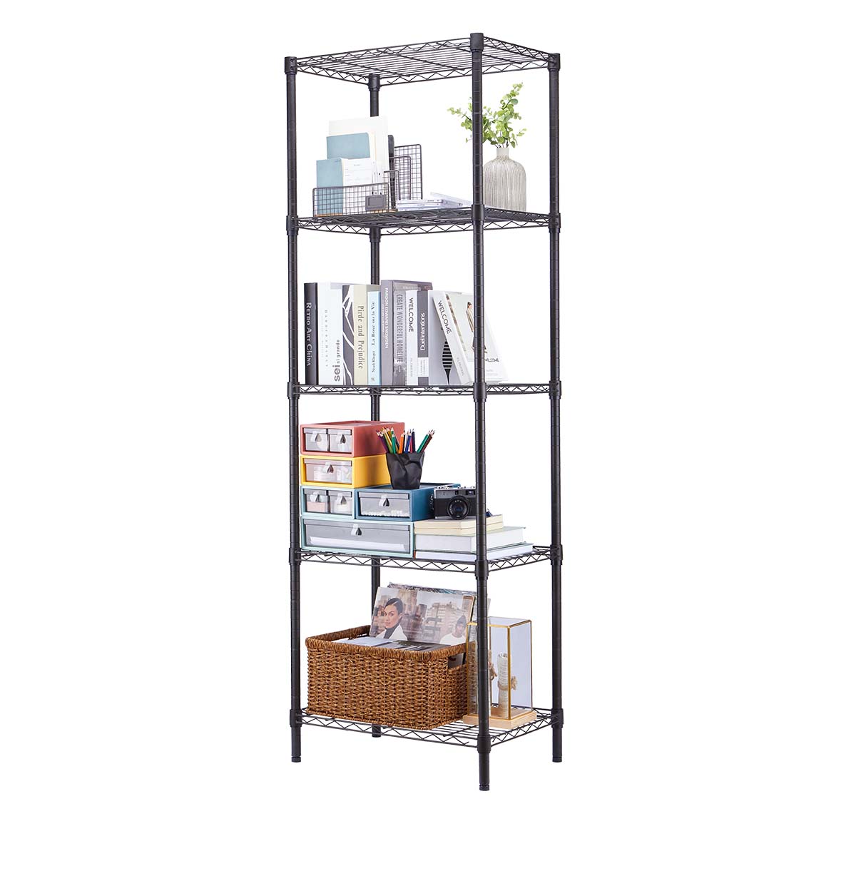 5-Tier Book Shelf / book storage rack / adjustable book case