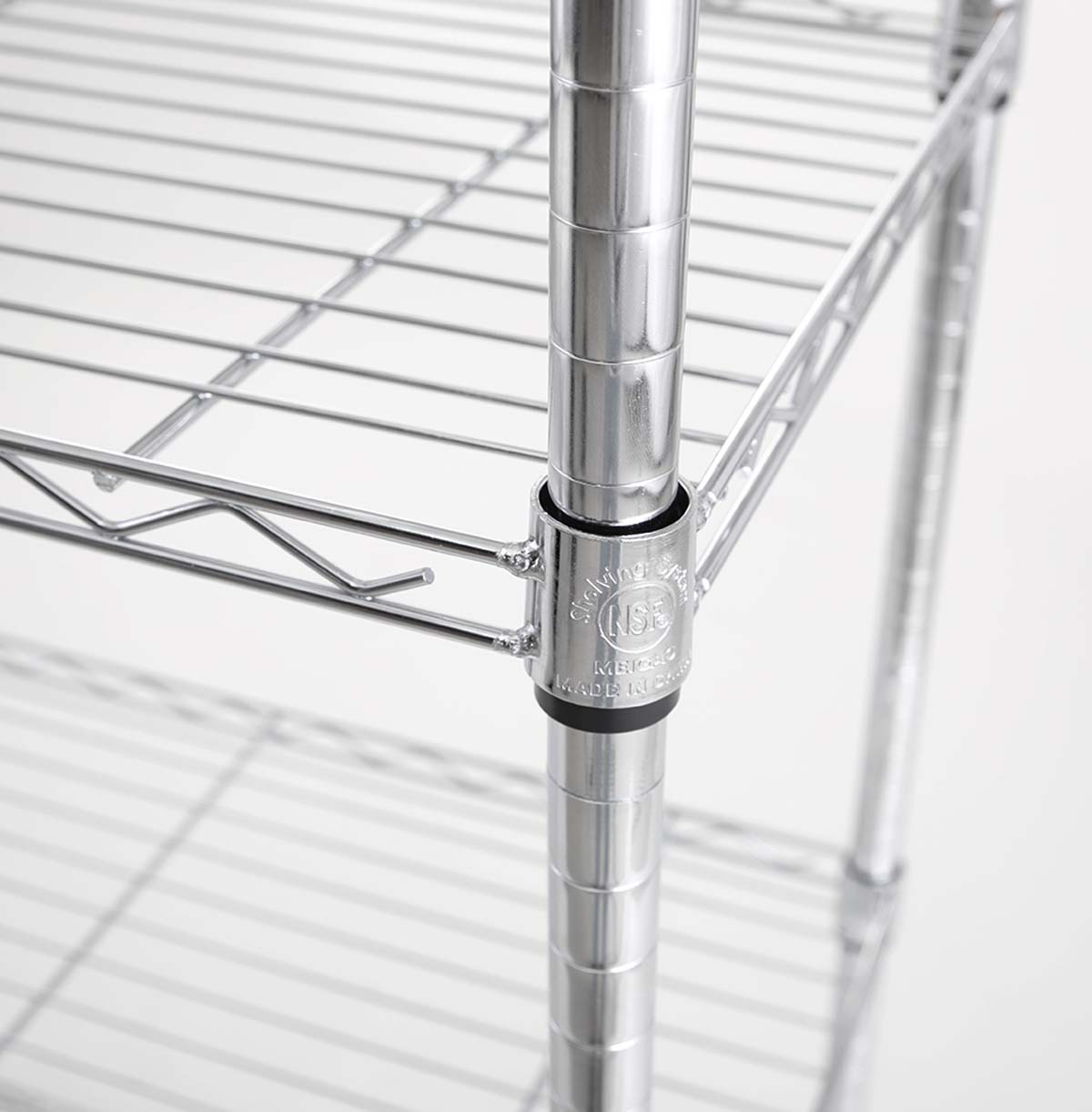 5-Tier Steel Wire Storage Racks / Chrome Wire Shelving Unit