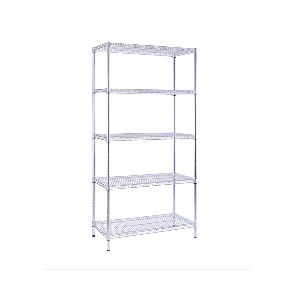  5-Tier Wire Shelving Unit for Industiral / Metal Steel Wire Rack 