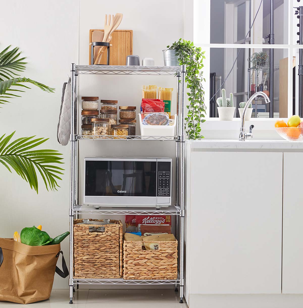 wire kitchen/pantry shelving unit custom
