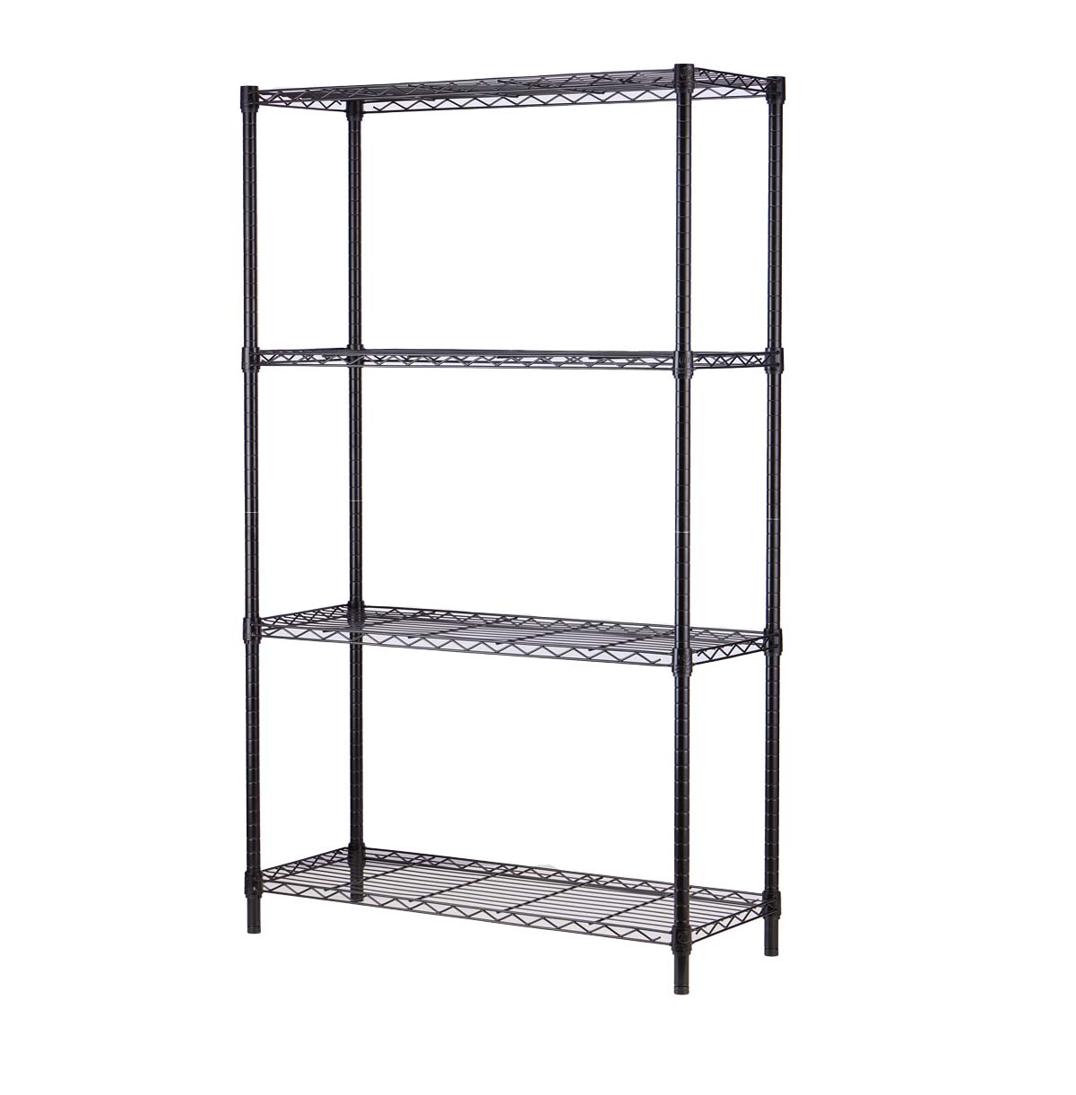 4-Tier Wire Storage Racks For Pantry / Steel Organizer Wire Rack / Utility Shelving Unit / Black Wire Shelving Unit