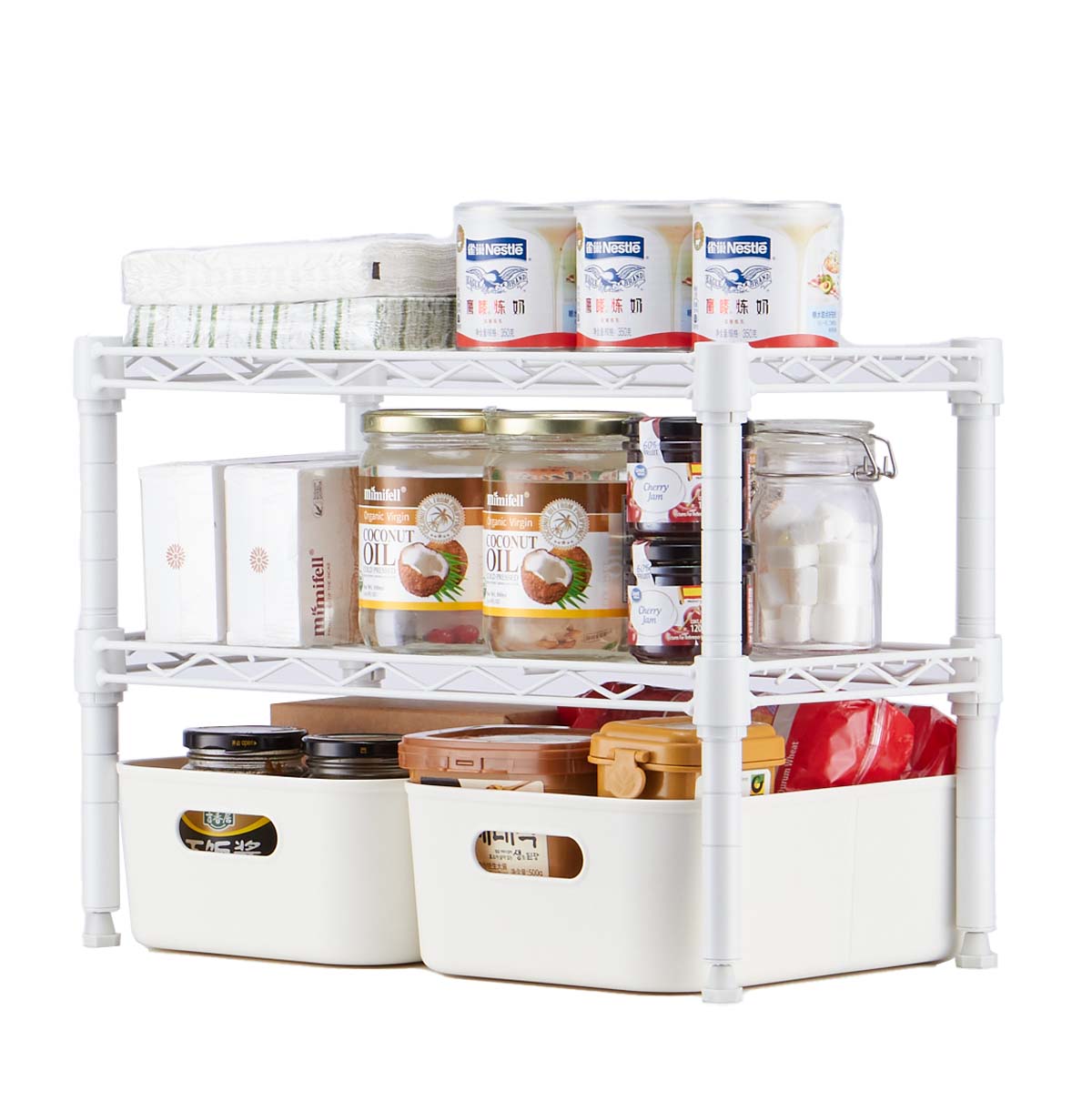 2-Tier Cabinet Shelf / Kitchen Counter Rack Organizer / Counter top racks for kitchen