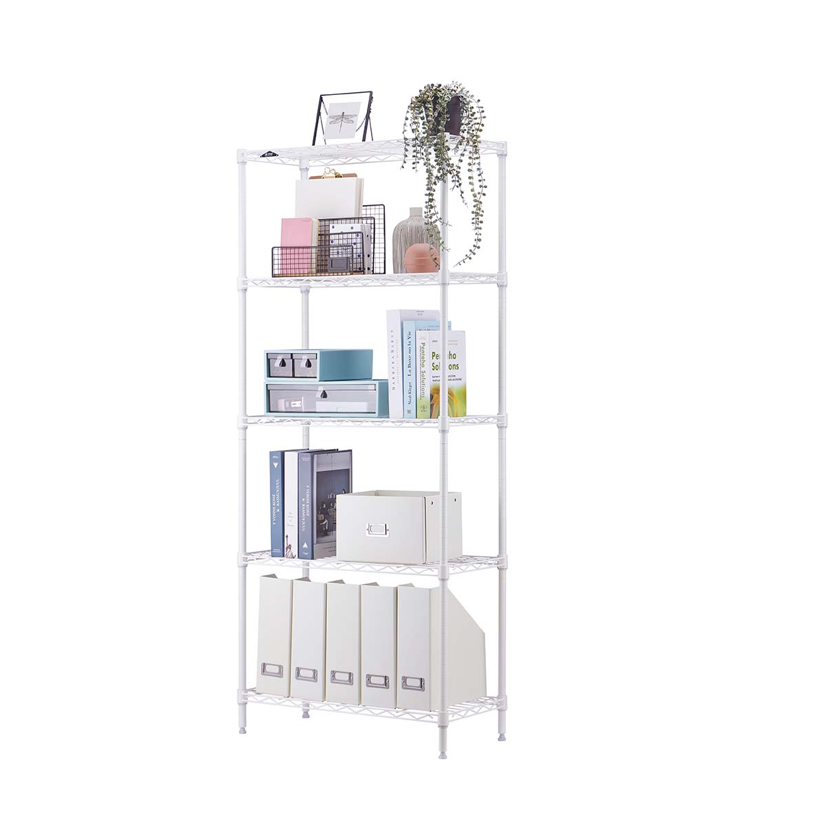 5-Tier Bookshelf / Book Storage Rack / Adjustable Book Case