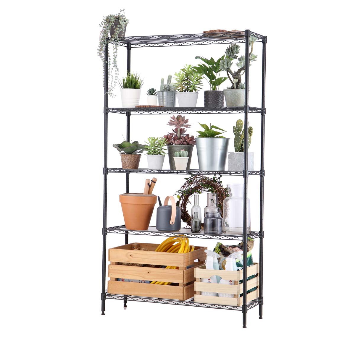 5-Tier Indoor Outdoor Plant Display Shelf / Metal Plant Shelf / Metal Plant Stand / Plant Rack / Flo