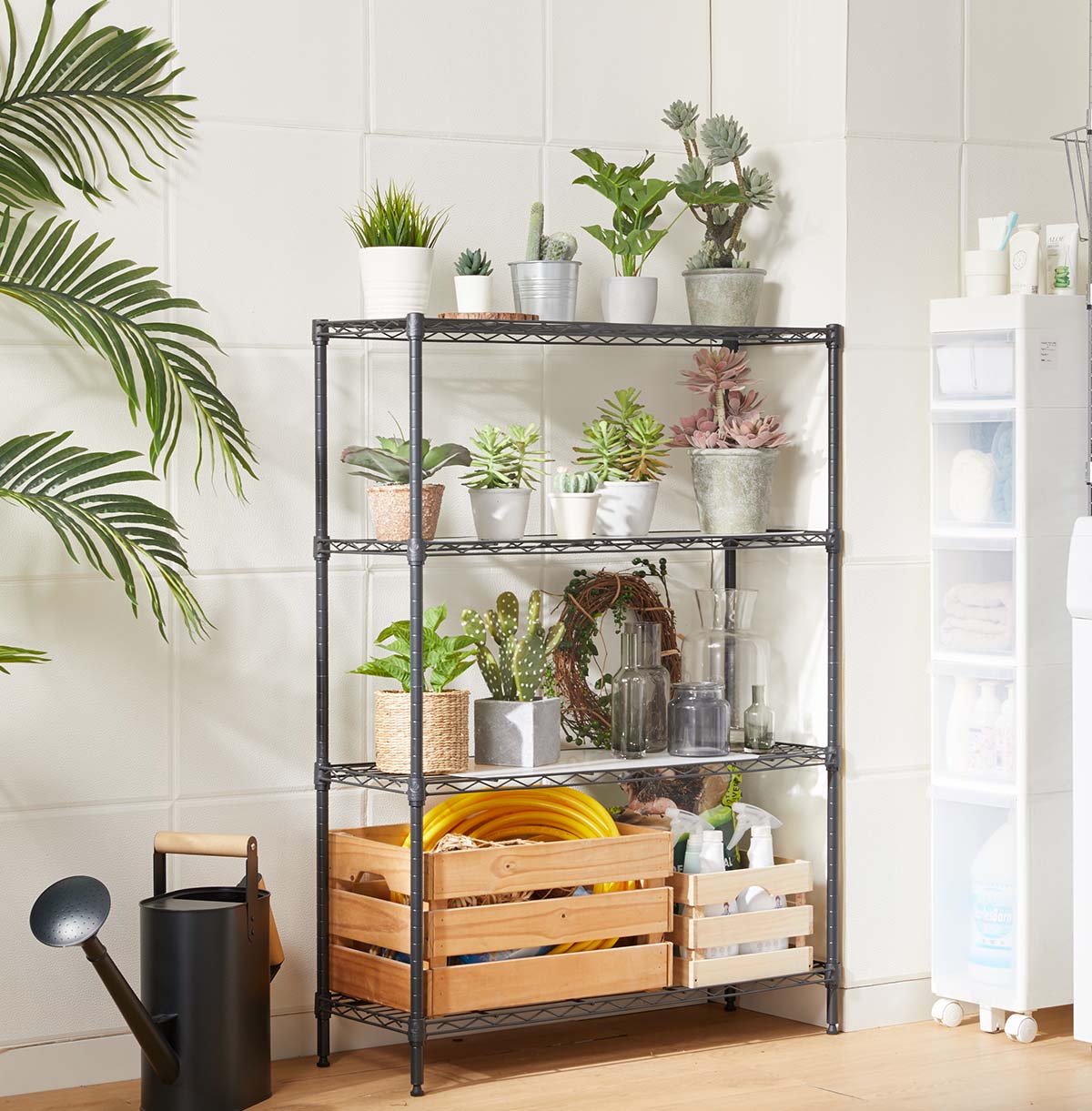 4-Tier Indoor Outdoor Plant Display Shelf / Metal Plant Shelf / Metal Plant Stand / Plant Rack / Flower Pot Organizer / Flower Display Rack