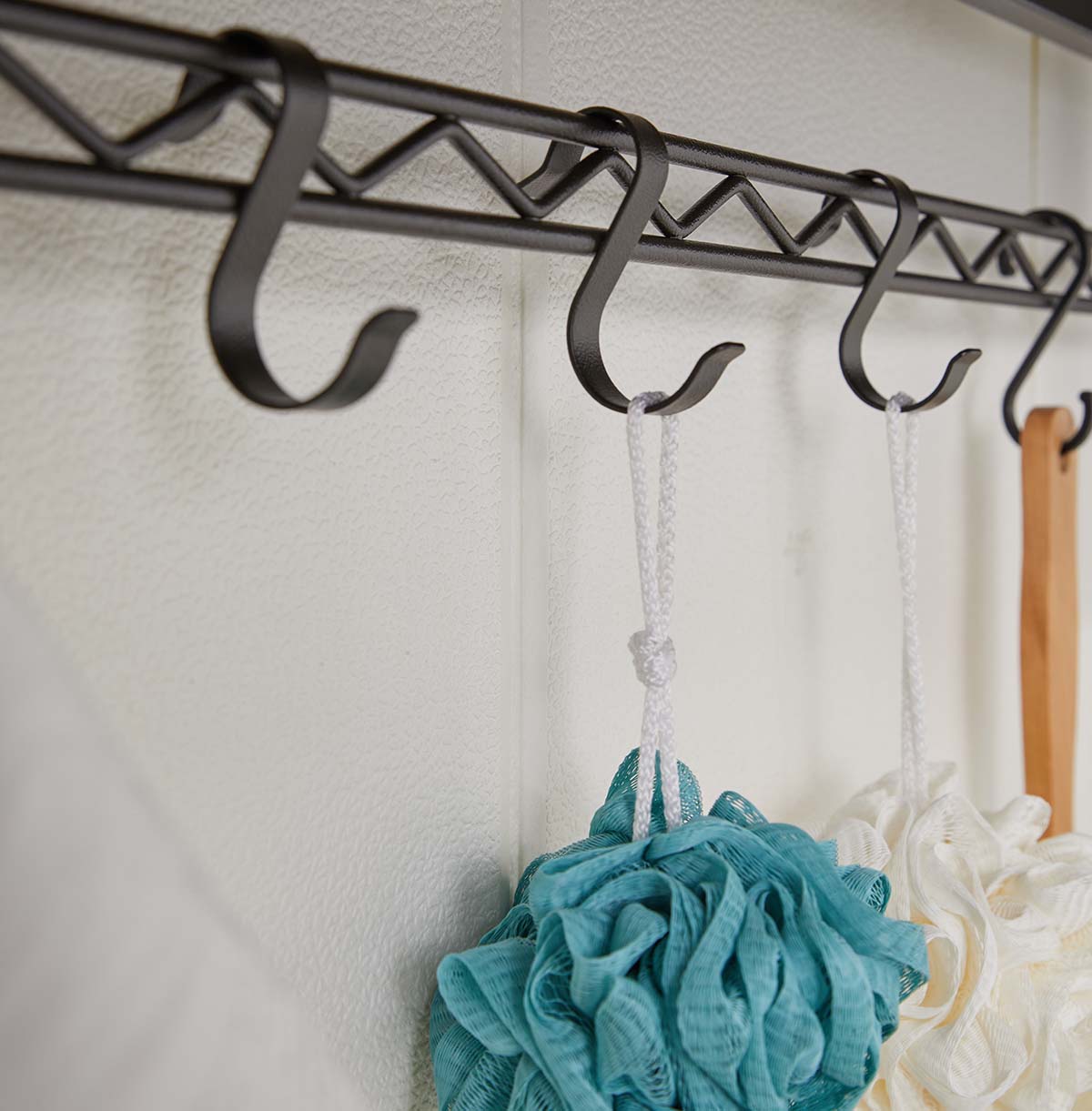 3-Tier Washing Machine Storage Rack with Hanging Rail and Hooks