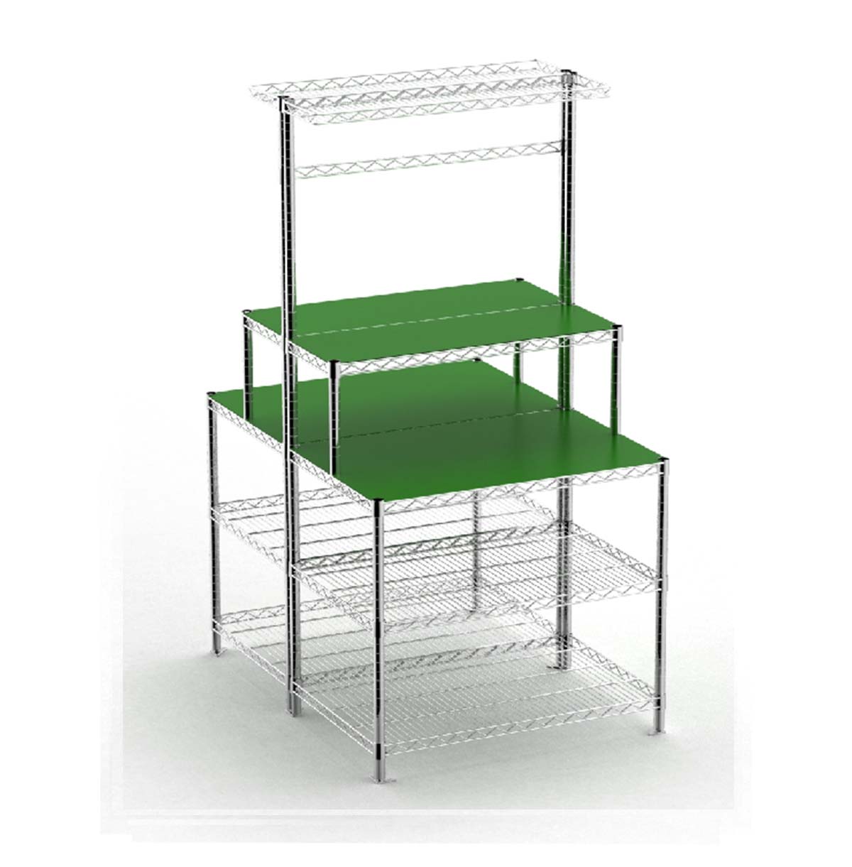 Metal Workbench with Wheels / Rolling Work Table Steel Wire Shelf For Production Line/ NSF Certified