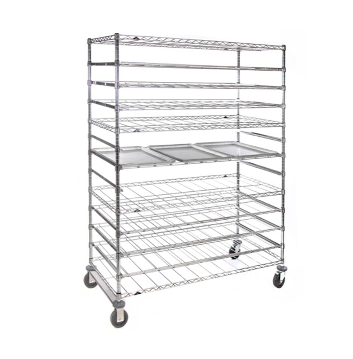 11-Tier Commercial Grade Heavy Duty Steel Wire Shelving Unit in Chrome / Wire Shelving Unit for Restuarant Kitchen