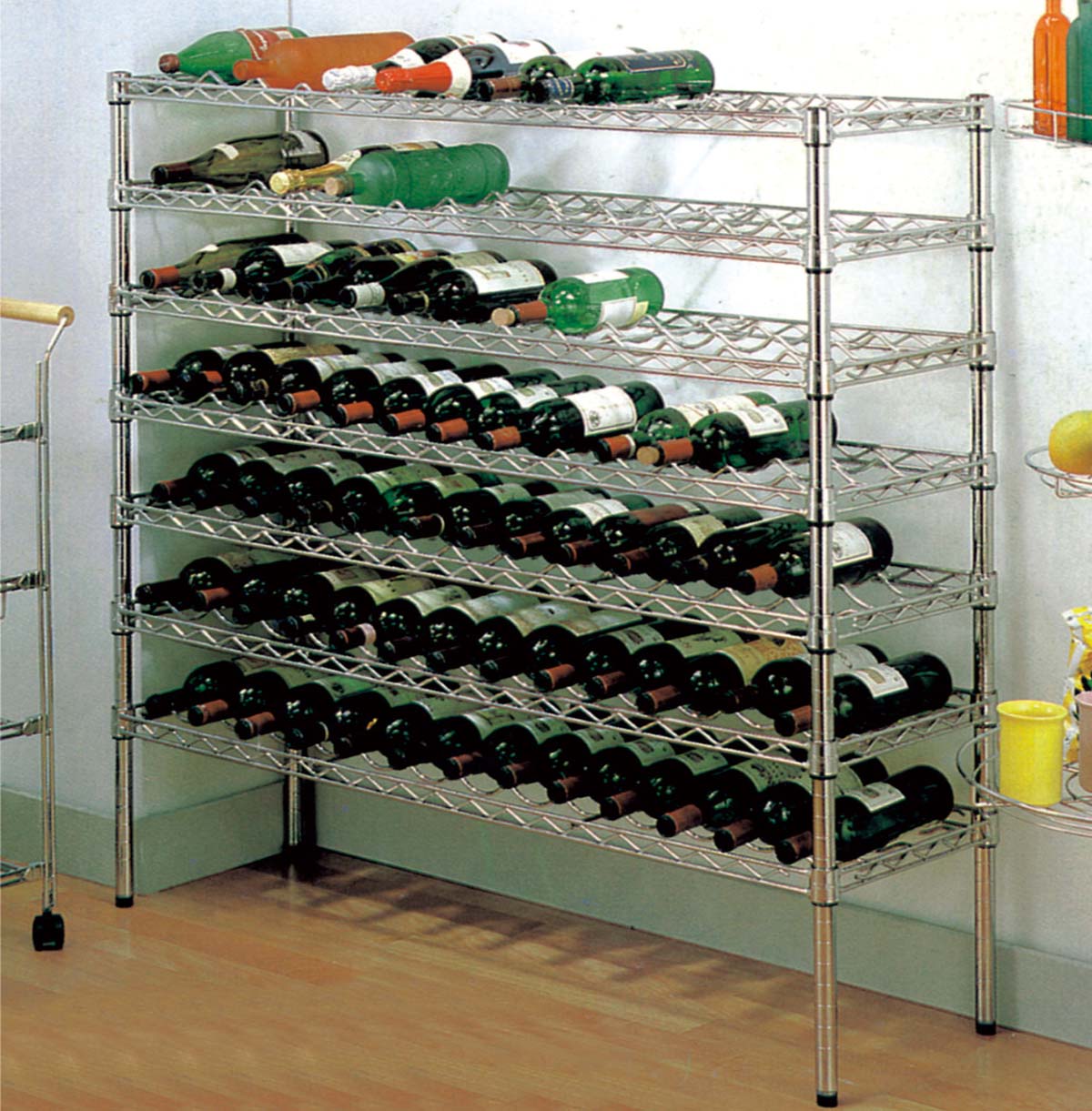 Metal Wire Rack Freestanding Floor Bar Storage & Display Shelf