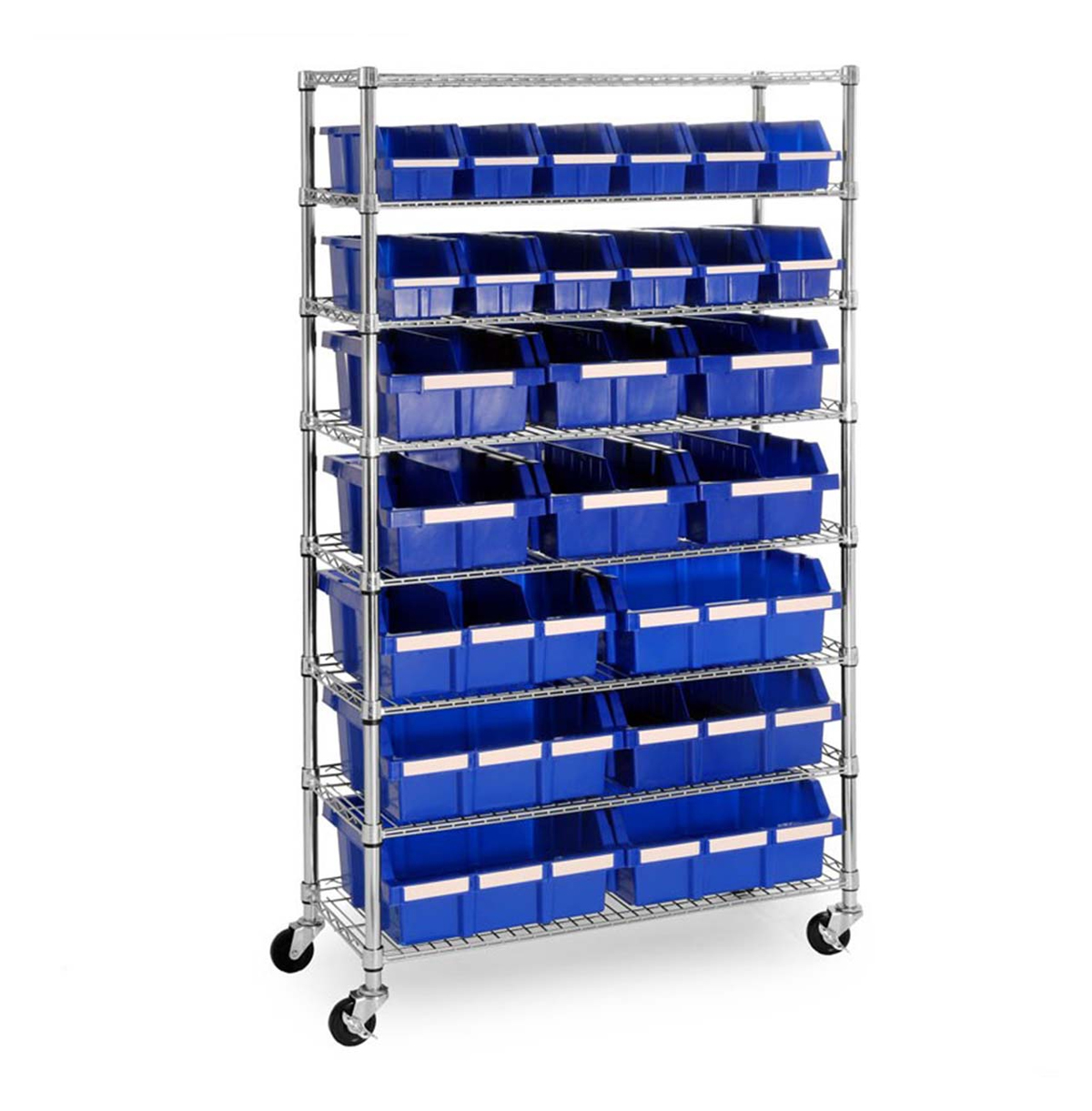 Chrome Wire Shelf Trolleys / Metal Utility Cart / Custom Steel Wire Racks / Storage Bin Shelving Uni