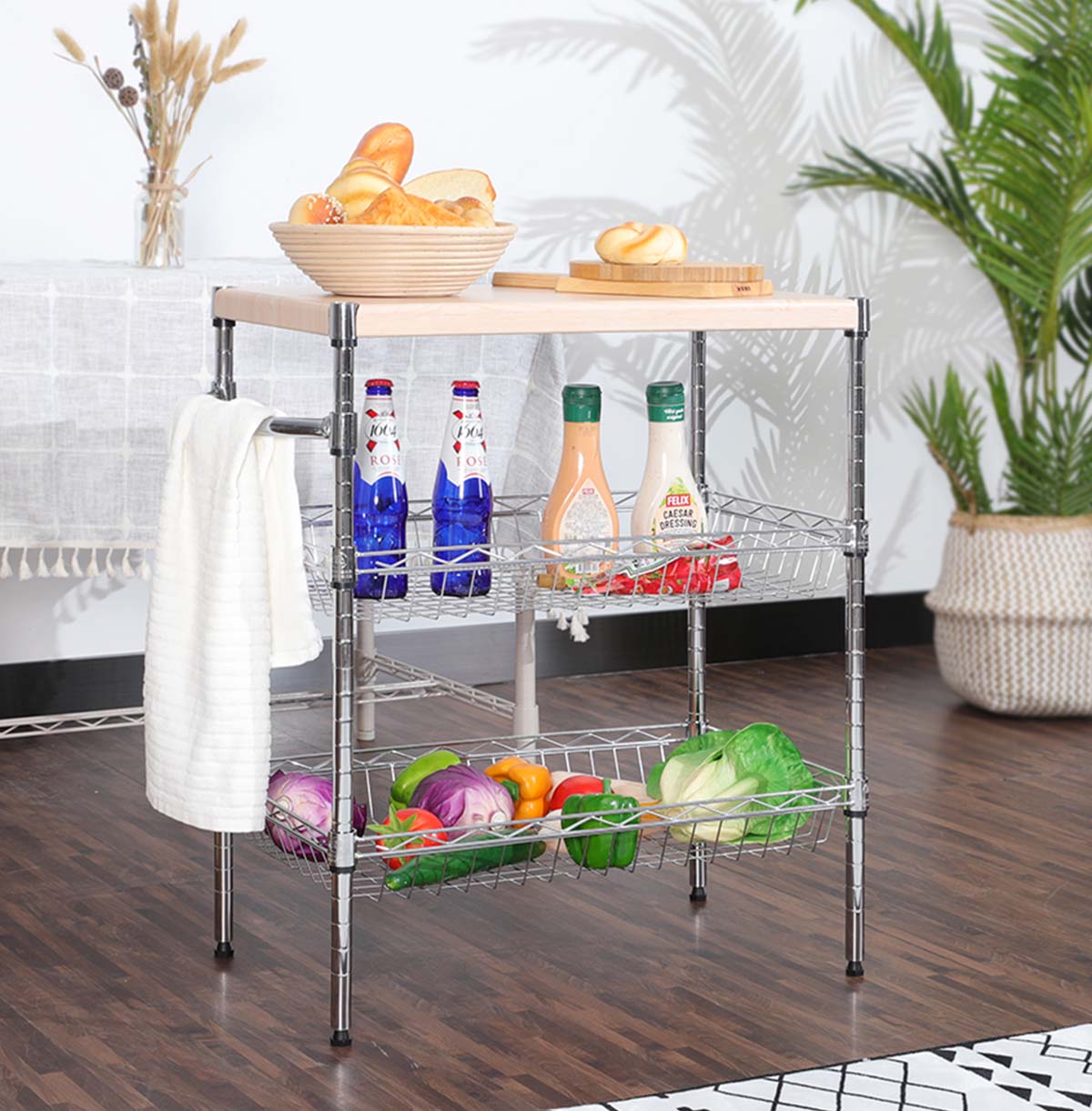 stainless steel wire shelf wall mounted