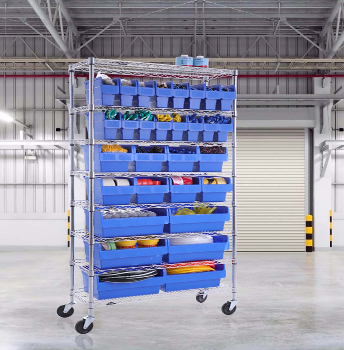 Wire Shelving for Industrial  Wire Rack with Basket  Heavy Duty Wire Shelving Unit