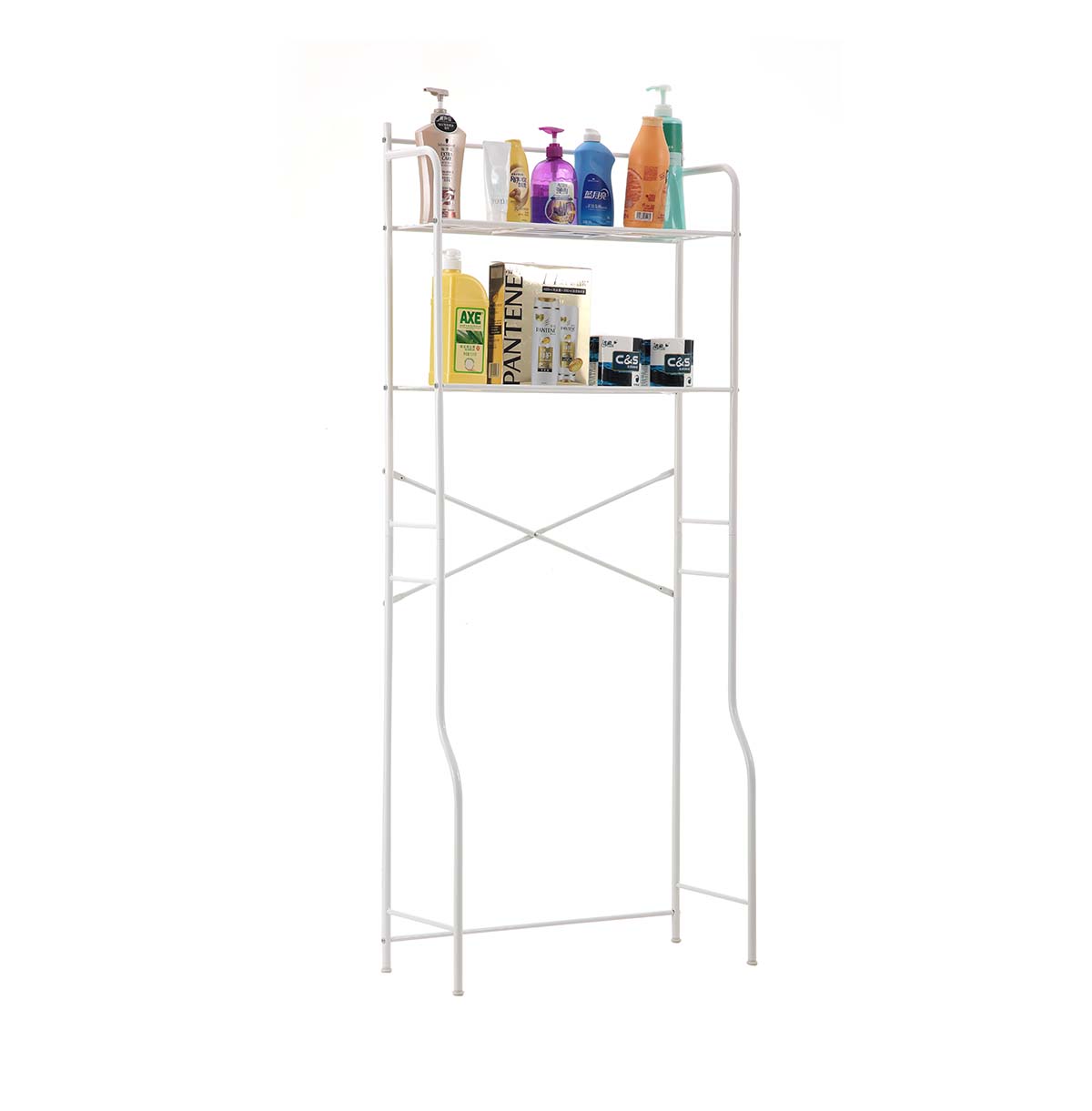 2-Tier Wire Shelving Units / Over The Toilet Storage Shelf / Bathroom Space Saving Organizer Rack Adjustable Stand 