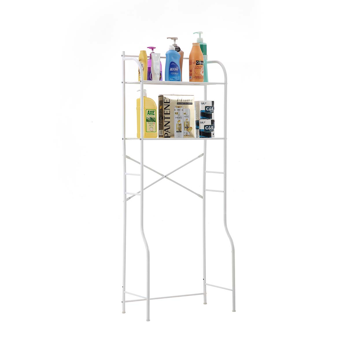 2-Tier Wire Shelving Units / Over The Toilet Storage Shelf / Bathroom Space Saving Organizer Rack Adjustable Stand 