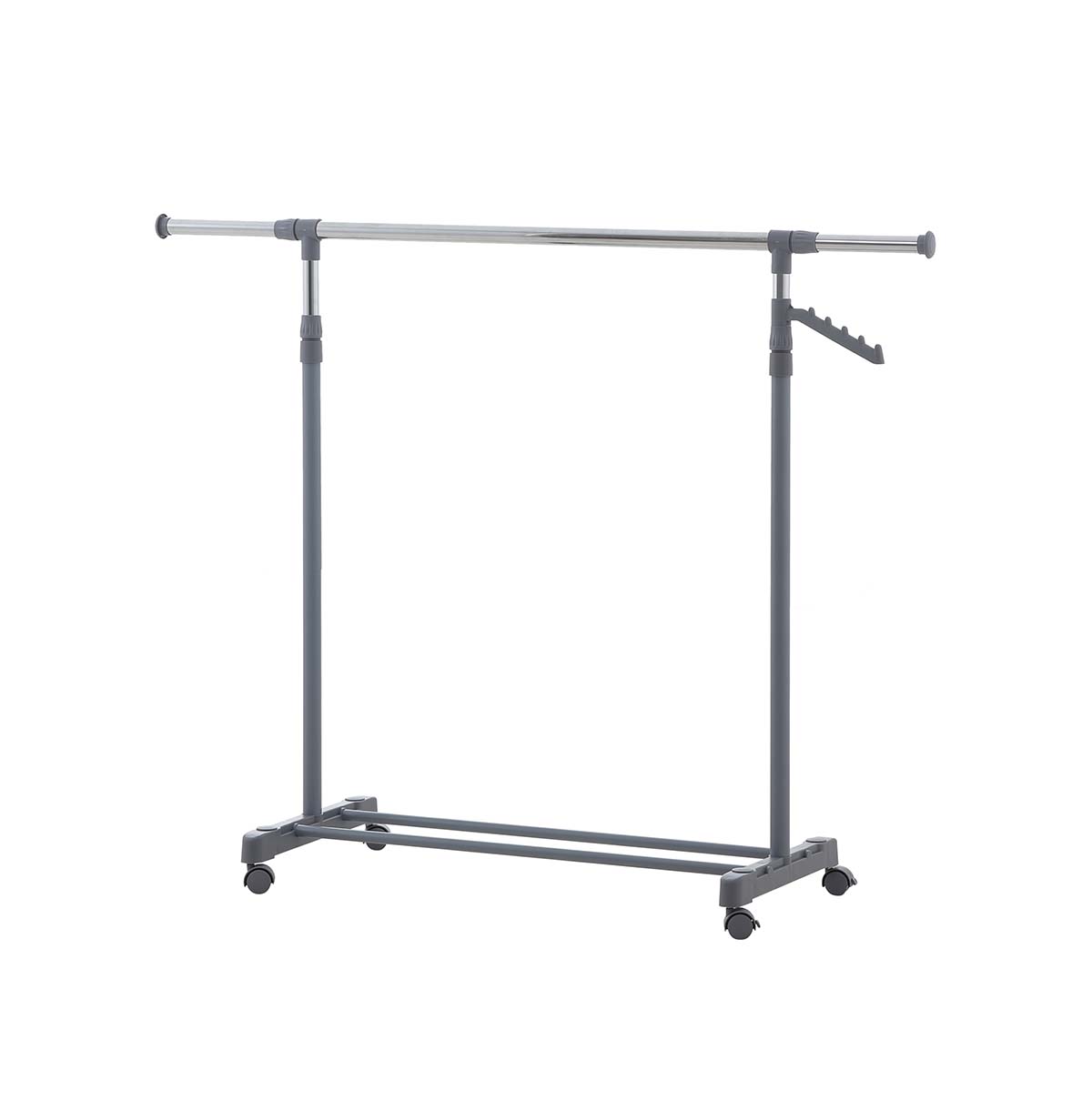 Single Rod Rolling Clothes Rack with Wheels  Metal Clothing Rack  Clothes Garment Coat Rack with Bottom Shelf
