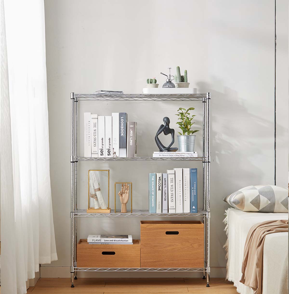 4 tier metal bookself