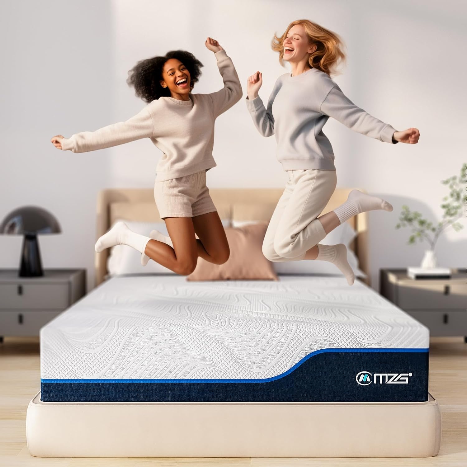 12 Inch King Size Plush Hybrid Mattress, Gel-Infused Memory Foam Pillow Top & High-Density White Support Foam, Cooling & Breathable, CertiPUR-US Certified, Mattress in a Box